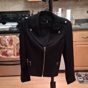 White House Black Market Stylish Black Blazer with Zipper